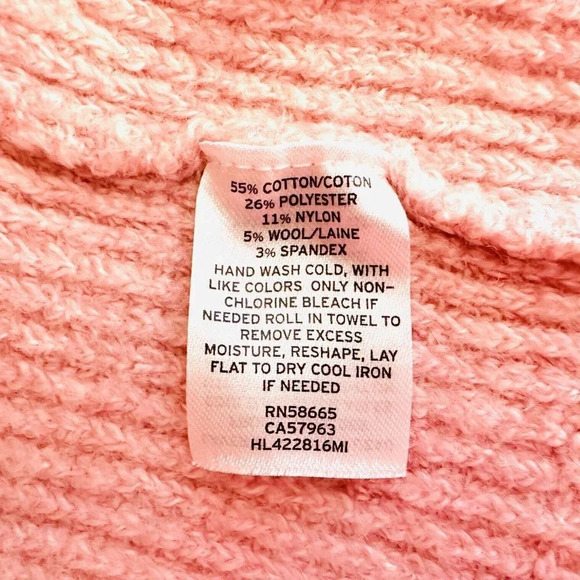 CHELSEA 28 Women Long Sleeve Pull-Over Turtle Neck Pink Sweater Size Medium - Picture 12 of 13